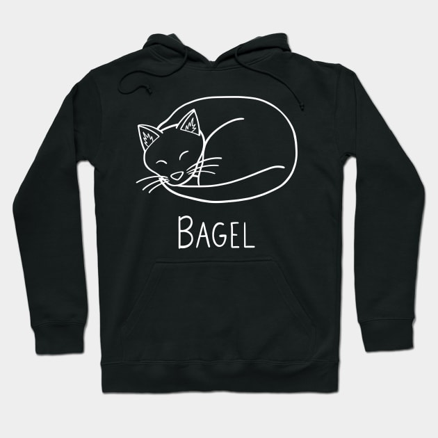 Bagel (white) Hoodie by carolinewillustration